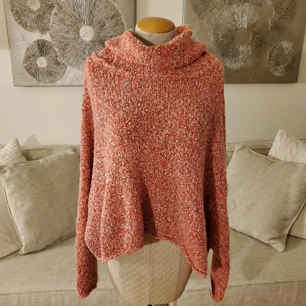 Free People BFF Cowl Neck Sweater sz Medium in Red